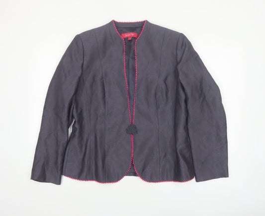 Jacques Vert Women's Grey Blazer UK 14 Formal Tailored Jacket