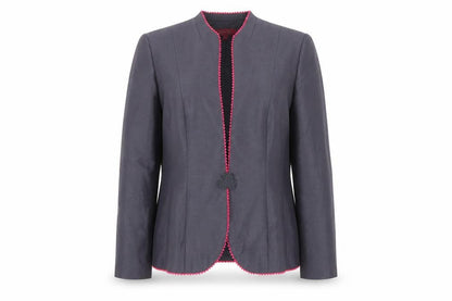 Jacques Vert Women's Grey Blazer UK 14 Formal Tailored Jacket