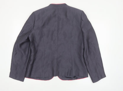 Jacques Vert Women's Grey Blazer UK 14 Formal Tailored Jacket