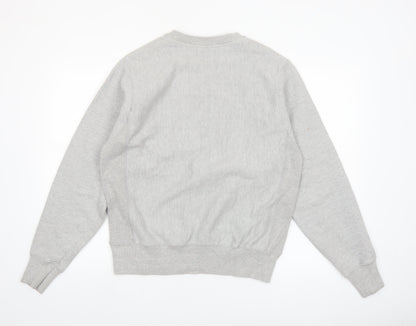 Champion Men's Grey Small Reverse Weave Crew Neck Sweatshirt