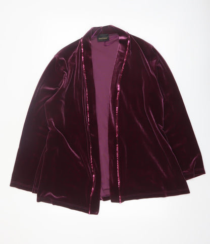 Mosaic Womens Purple Velvet Sequin Trim Blazer Jacket Size 16