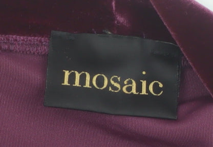 Mosaic Womens Purple Velvet Sequin Trim Blazer Jacket Size 16