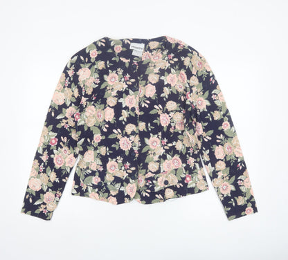 Paquette Women's Multicoloured Floral Button-Up Cotton Blend Top L