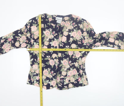 Paquette Women's Multicoloured Floral Button-Up Cotton Blend Top L