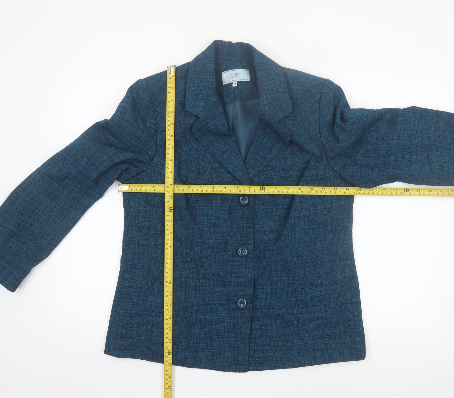 Honor Millburn Women's Blue Single-Breasted Polyester Blazer Size 14