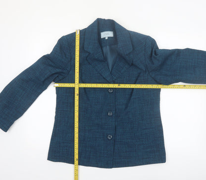 Honor Millburn Women's Blue Single-Breasted Polyester Blazer Size 14