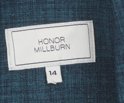 Honor Millburn Women's Blue Single-Breasted Polyester Blazer Size 14