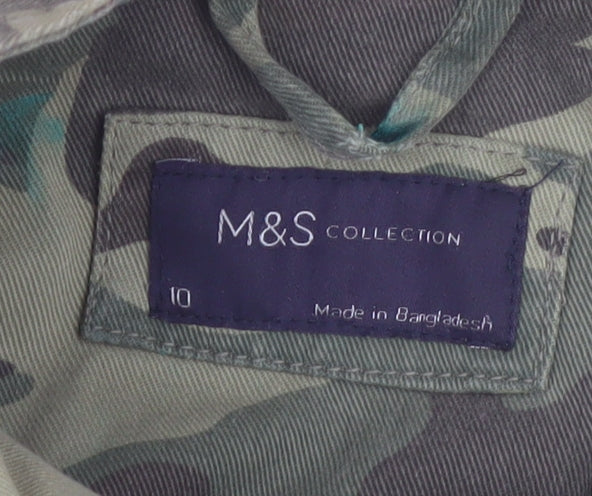 Marks and Spencer Women's Green Camo Military Jacket Size 10