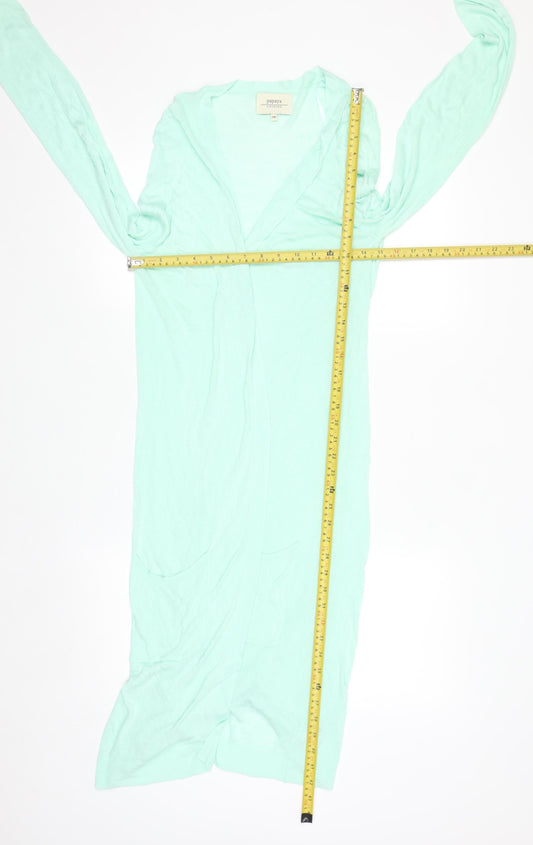 Papaya Women Green Size 18 Viscose Long Sleeve Open Cardigan