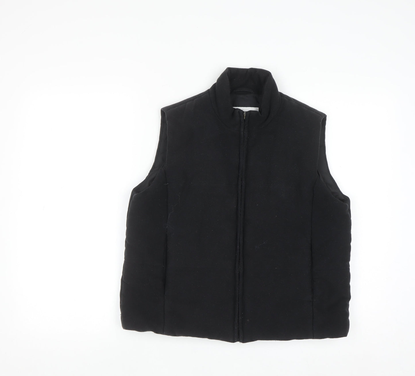 Next Women’s Black Puffer Waistcoat UK 12 Full Zip Winter Gilet