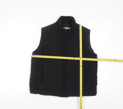 Next Women’s Black Puffer Waistcoat UK 12 Full Zip Winter Gilet