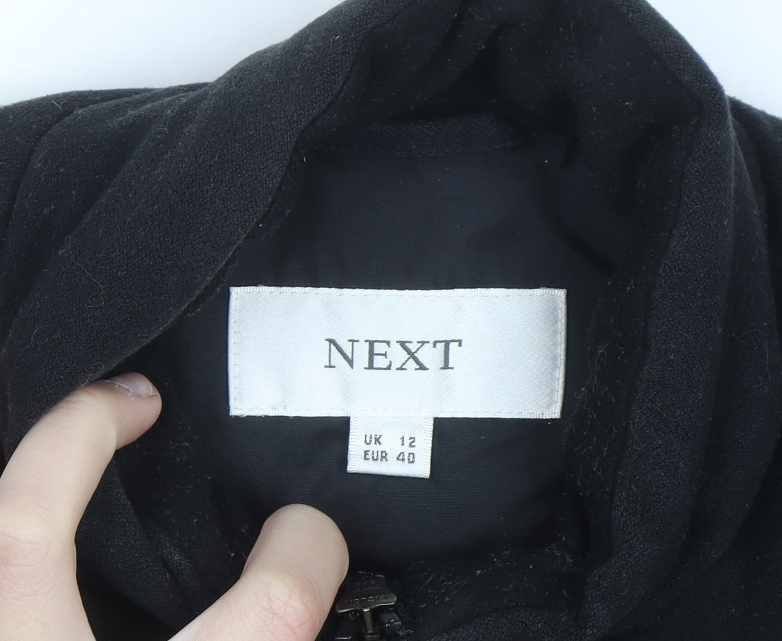 Next Women’s Black Puffer Waistcoat UK 12 Full Zip Winter Gilet