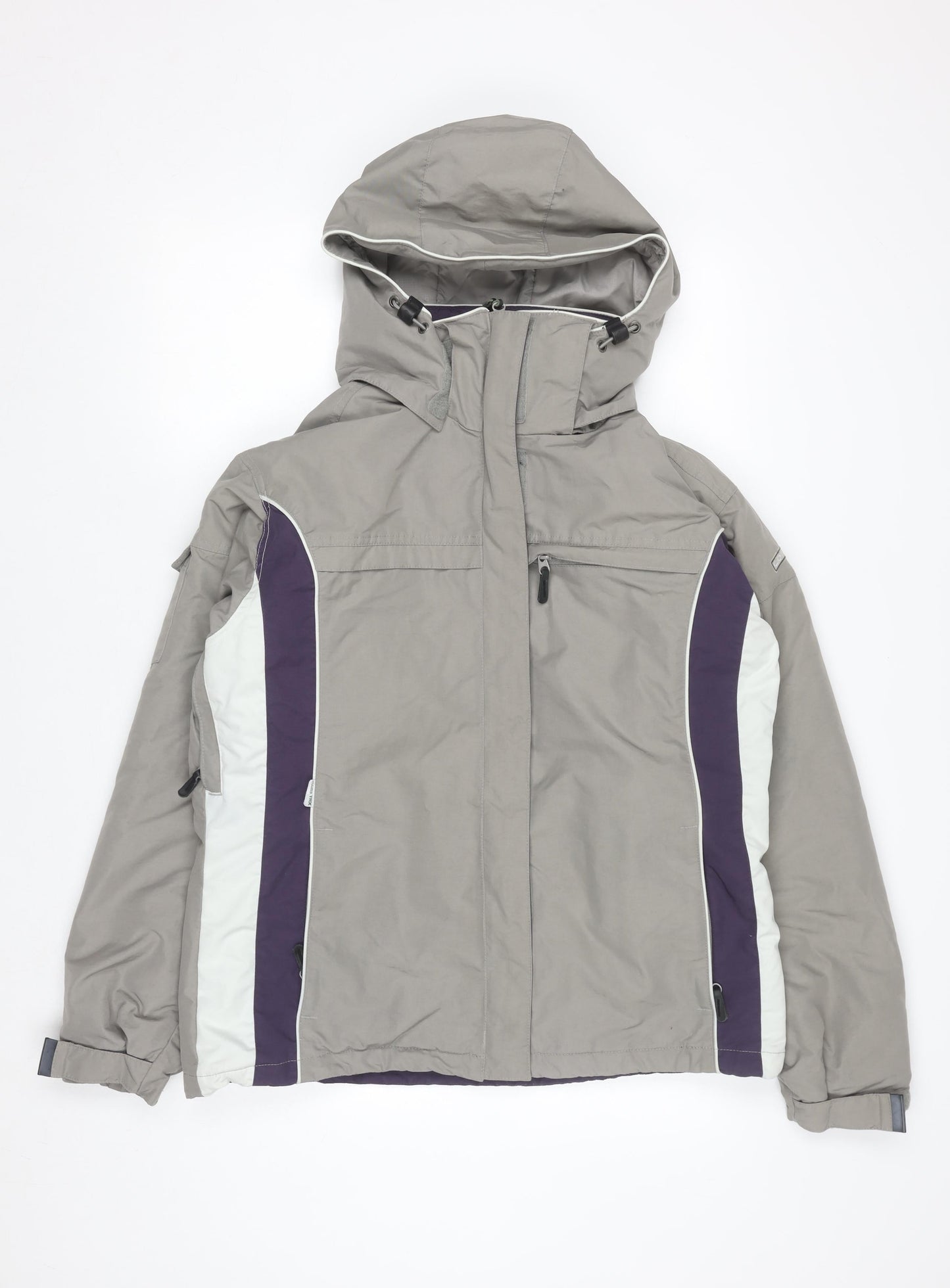 Columbia Women’s Grey Ski Jacket Waterproof L Hooded Winter Coat