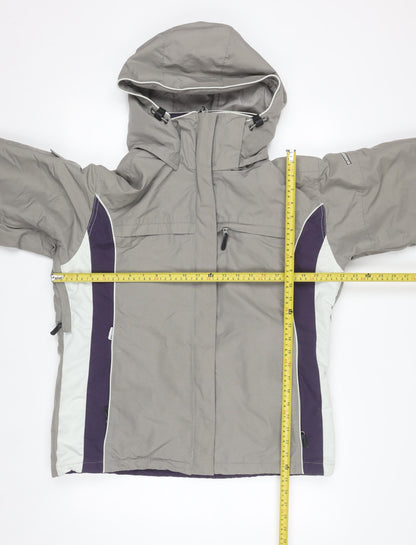 Columbia Women’s Grey Ski Jacket Waterproof L Hooded Winter Coat