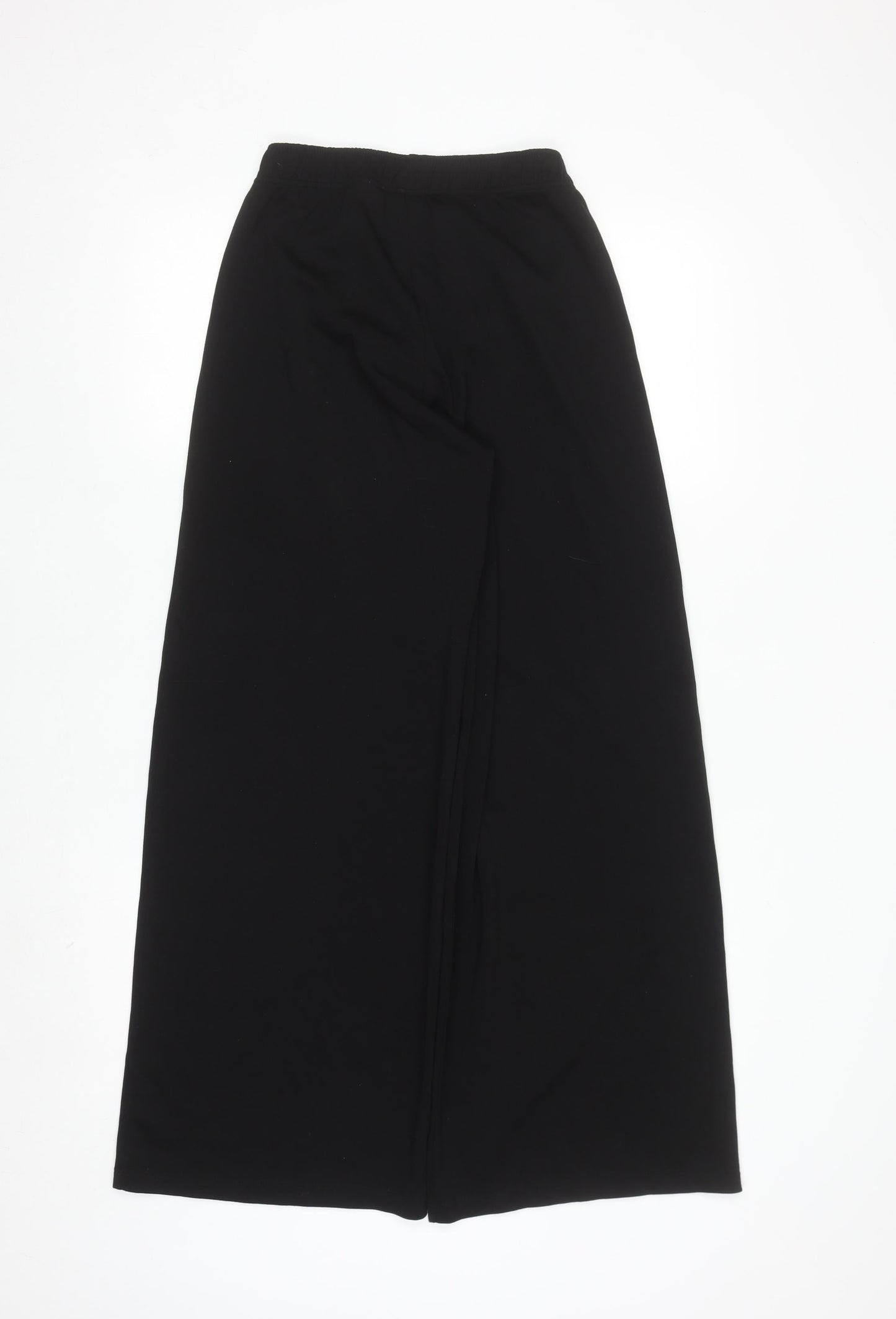 H&M Divided Women Black XS Wide-Leg Trousers with Elastic Waist
