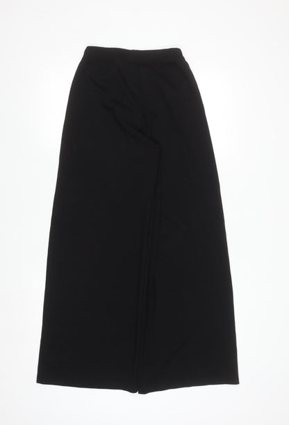 H&M Divided Women Black XS Wide-Leg Trousers with Elastic Waist