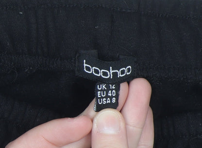 Boohoo Womens Black Jogger Sweatpants Size 12 Elastic Waist