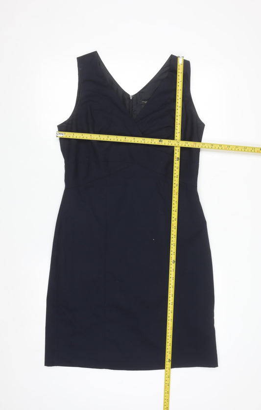 Ann Taylor Women's Black V-Neck Sleeveless Sheath Dress Size 10