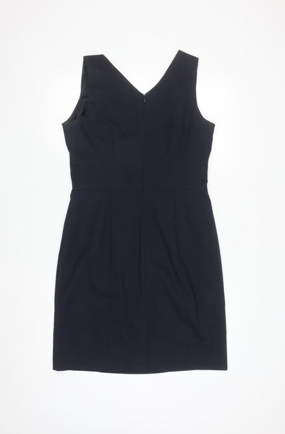 Ann Taylor Women's Black V-Neck Sleeveless Sheath Dress Size 10