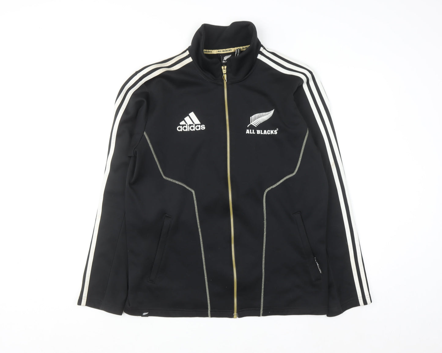 Adidas All Blacks Men's Black Track Jacket Size S Rugby Style