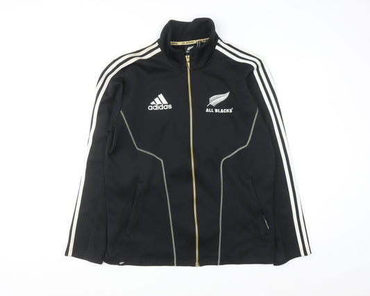 Adidas All Blacks Men's Black Track Jacket Size S Rugby Style