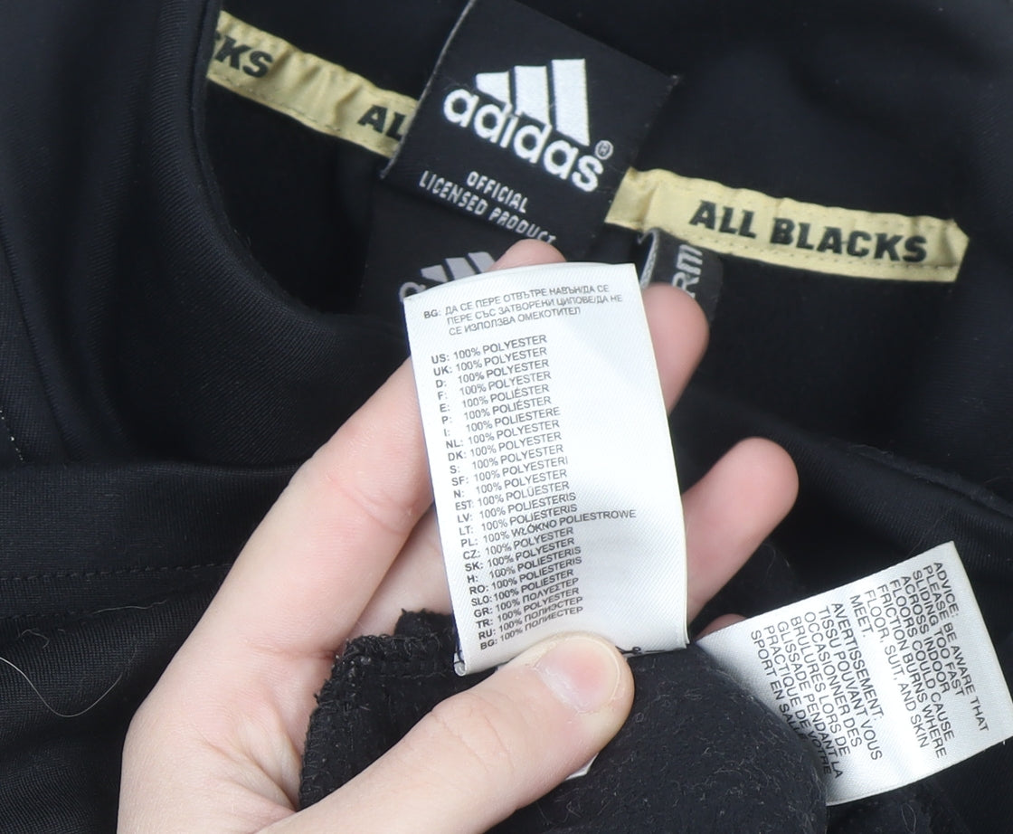 Adidas All Blacks Men's Black Track Jacket Size S Rugby Style