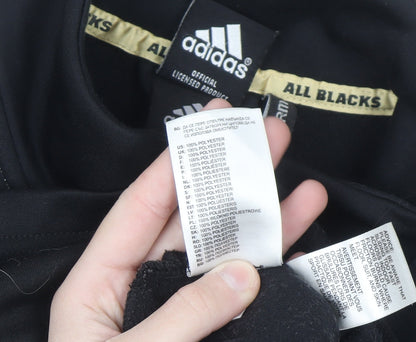 Adidas All Blacks Men's Black Track Jacket Size S Rugby Style