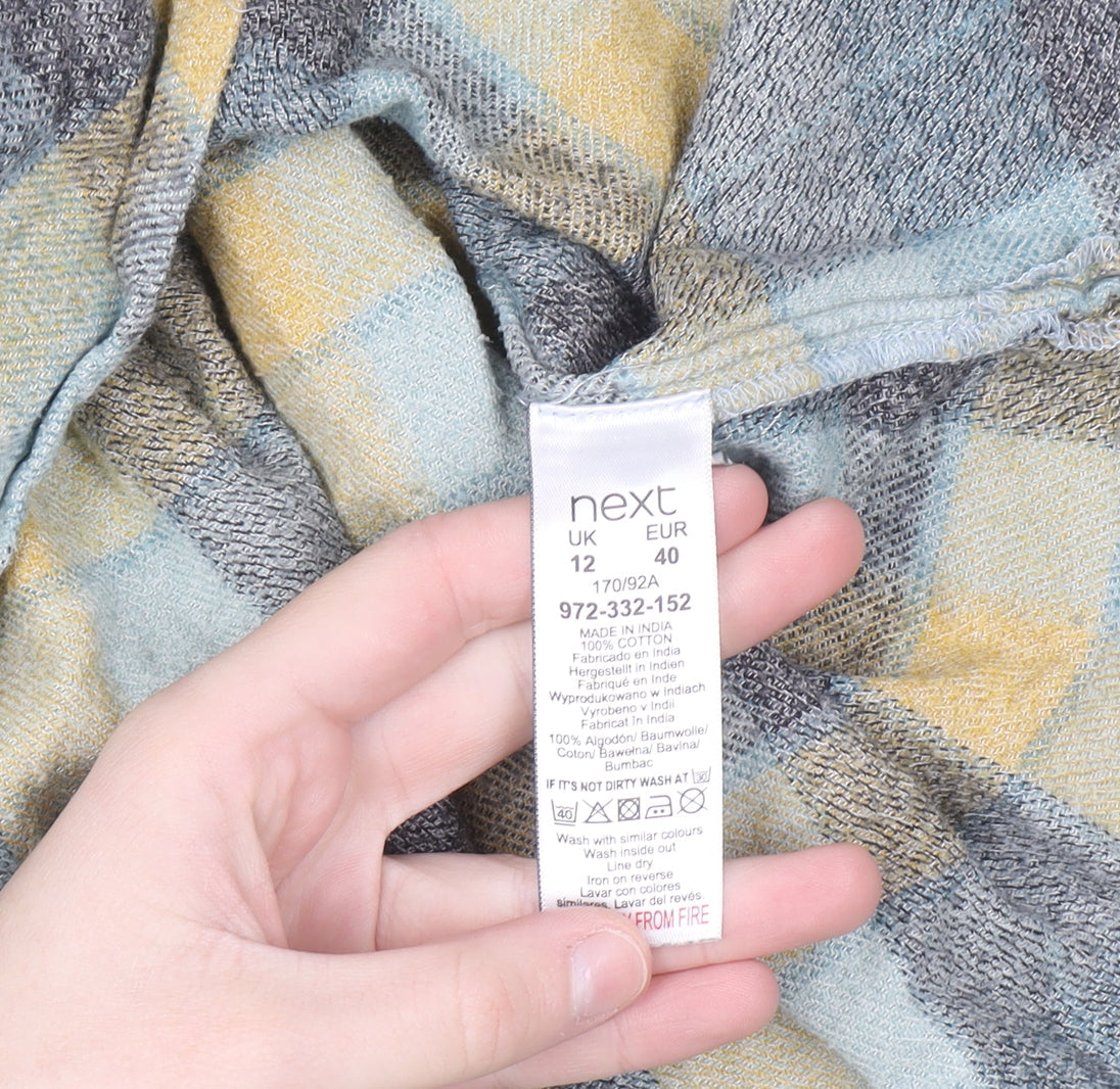 Next Women’s Multicoloured Flannel Check Tunic Shirt Size 12