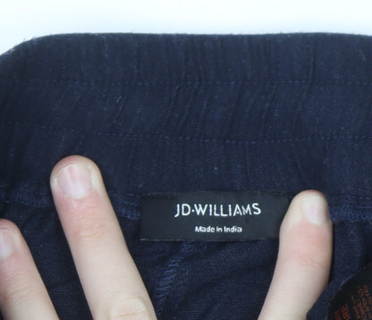 JD Williams Women’s Blue Cropped Linen Blend Trousers Size 18