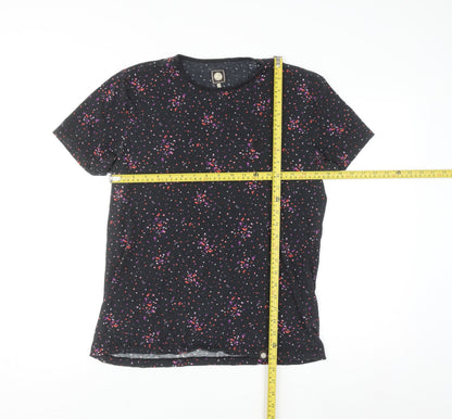 Pretty Green Men's Black Polka Dot Cotton T-Shirt Size S