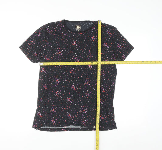 Pretty Green Men's Black Polka Dot Cotton T-Shirt Size S