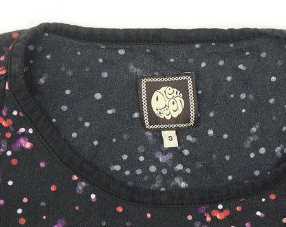 Pretty Green Men's Black Polka Dot Cotton T-Shirt Size S