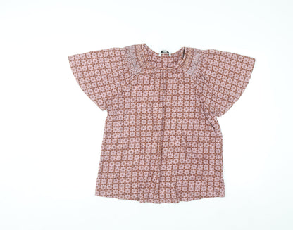 Next Women’s Brown Floral Cotton Tunic Blouse UK 14