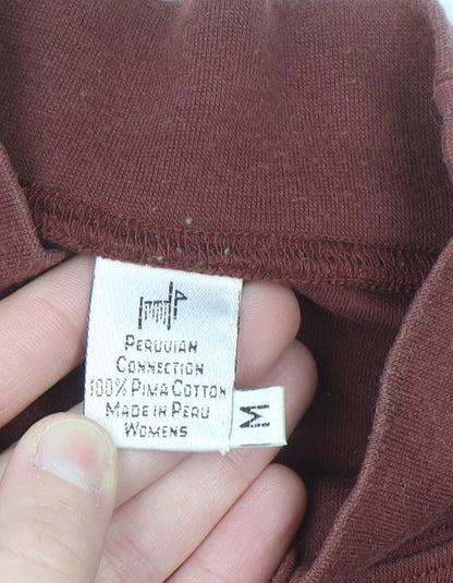 Peruvian Connection Men’s Brown Pima Cotton Long Sleeve Top M