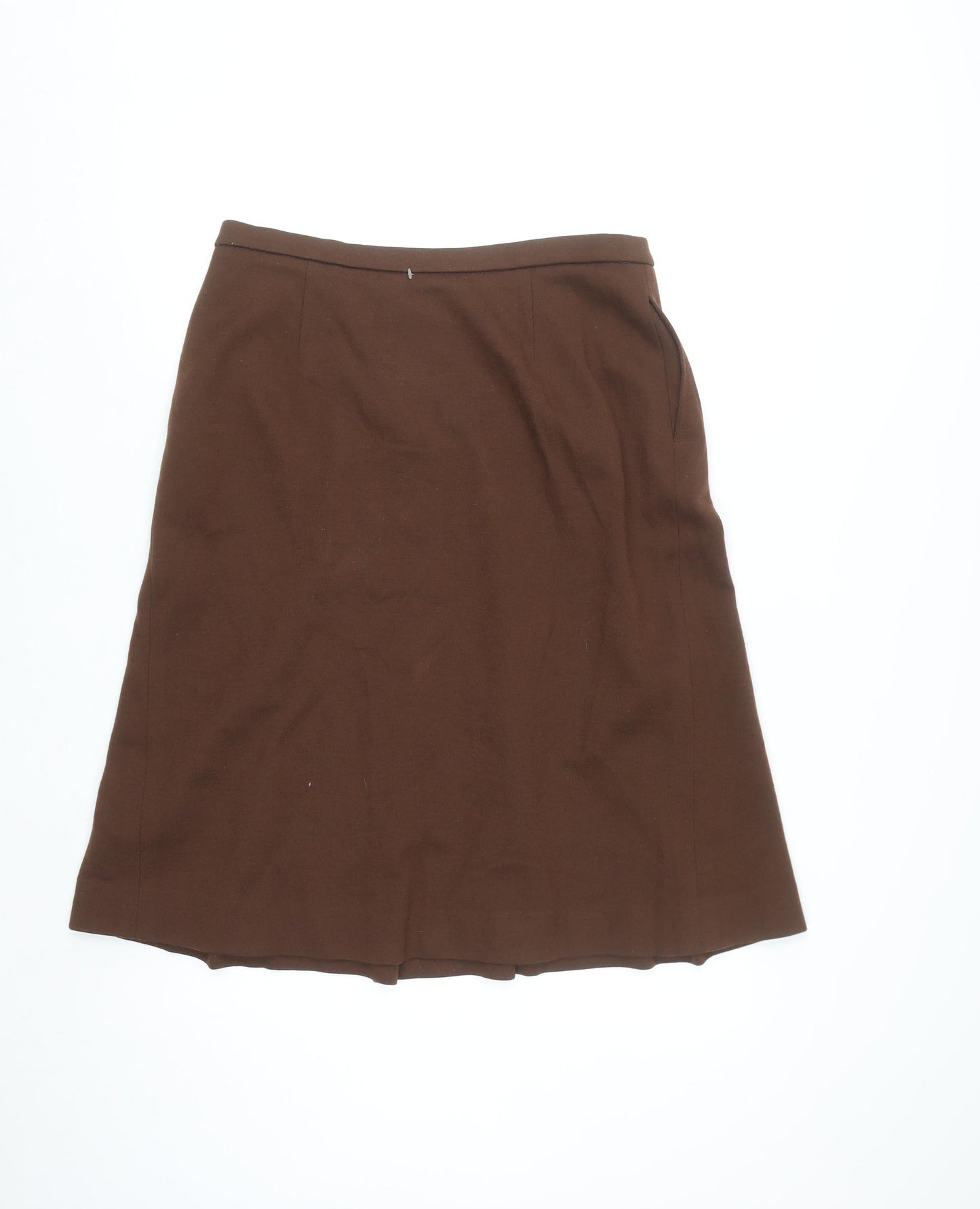 Bleyle Women Brown Wool A-Line Knee Length Skirt Size 14