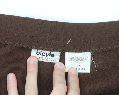 Bleyle Women Brown Wool A-Line Knee Length Skirt Size 14