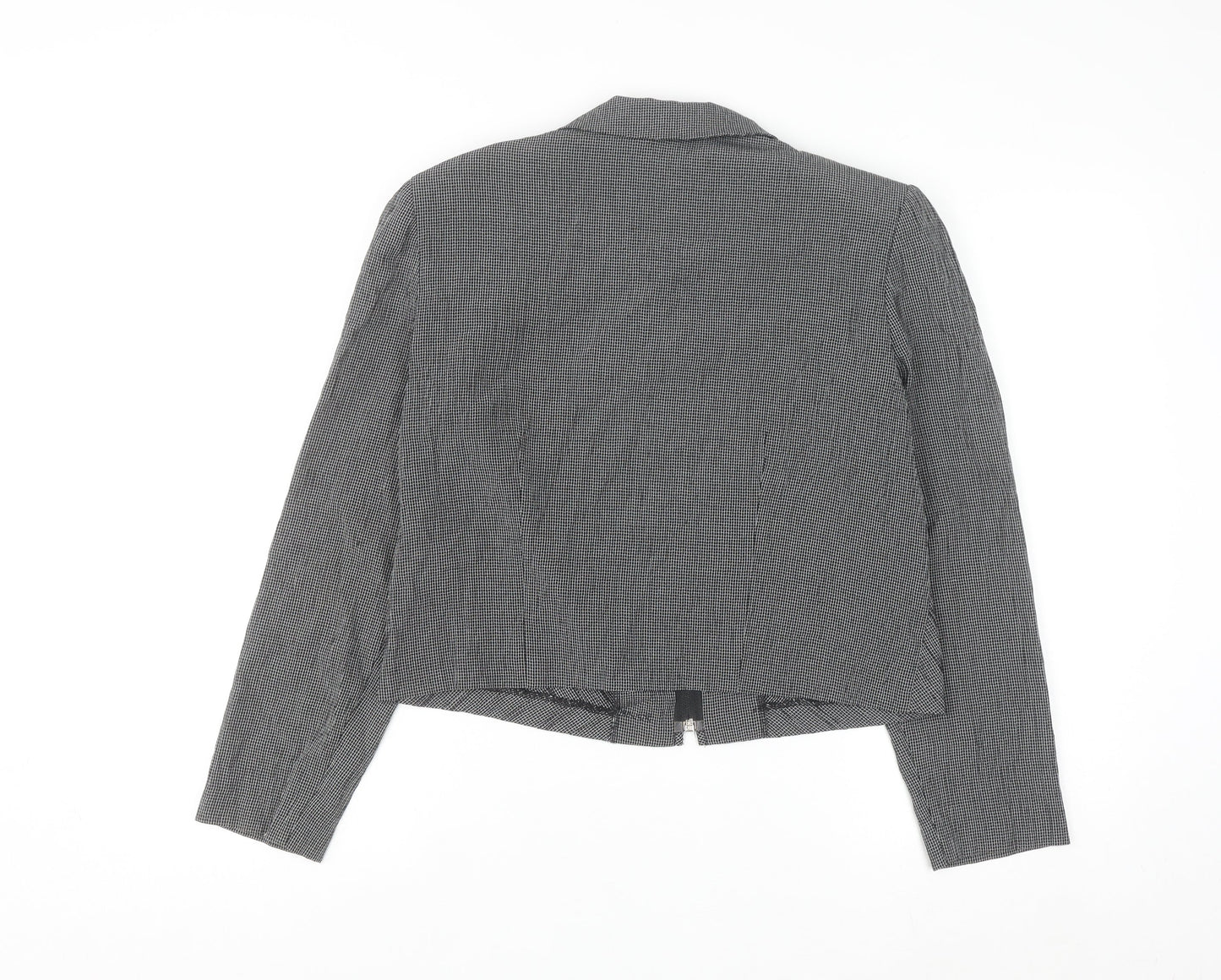 Sag Harbor Women’s Grey Petite Size 8 Zip Jacket Classic Tweed Style