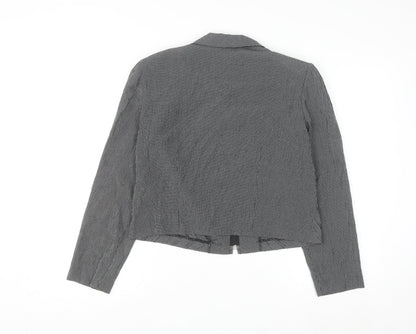 Sag Harbor Women’s Grey Petite Size 8 Zip Jacket Classic Tweed Style