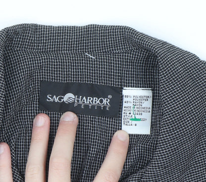 Sag Harbor Women’s Grey Petite Size 8 Zip Jacket Classic Tweed Style