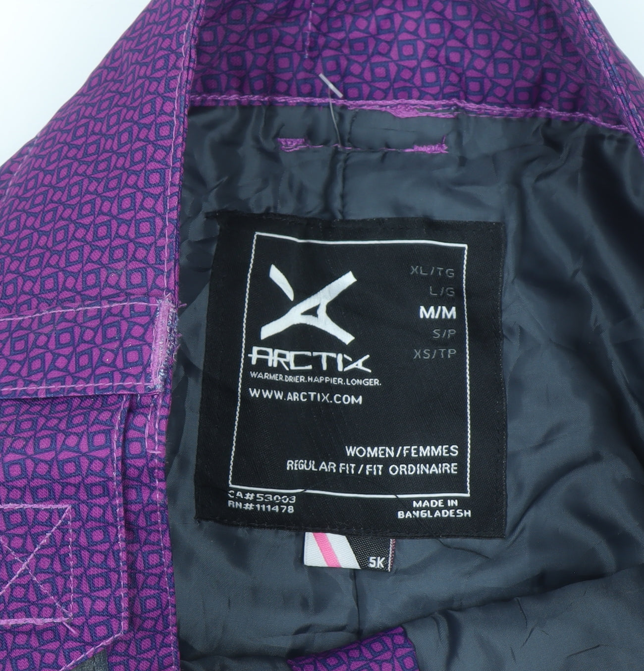 Arctix Women's Purple Insulated Waterproof Snow Pants M Regular Fit