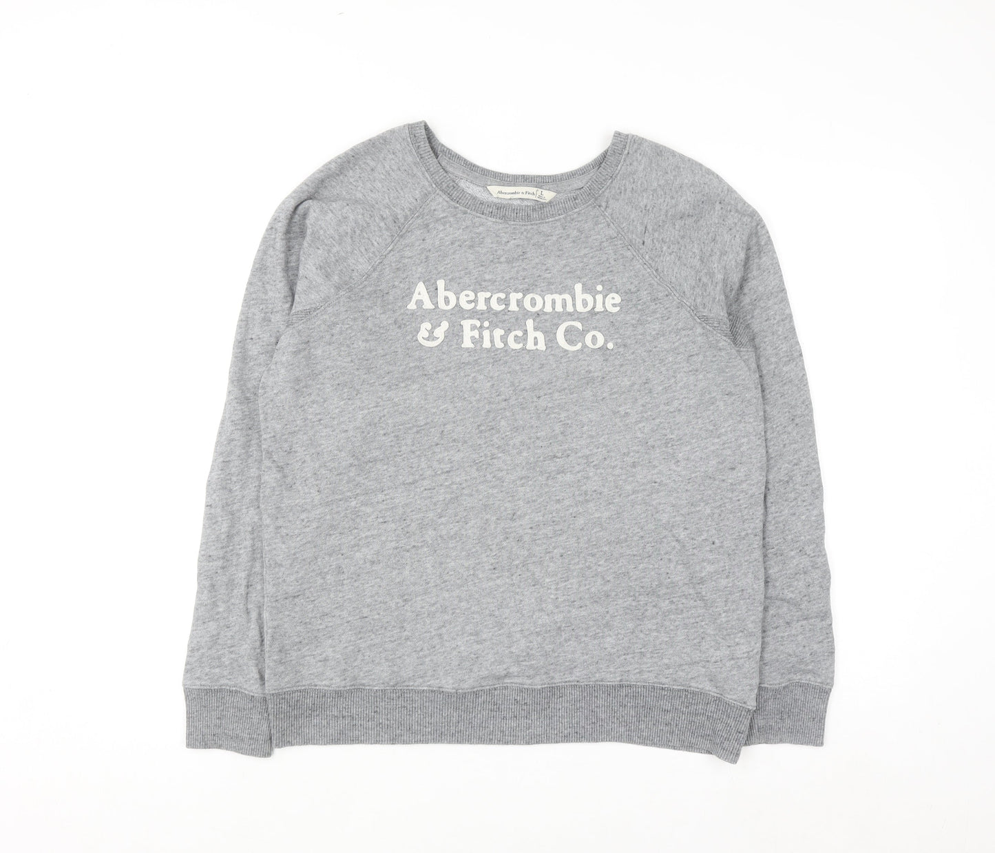 Abercrombie & Fitch Women’s Grey Logo Crew Neck Sweatshirt L