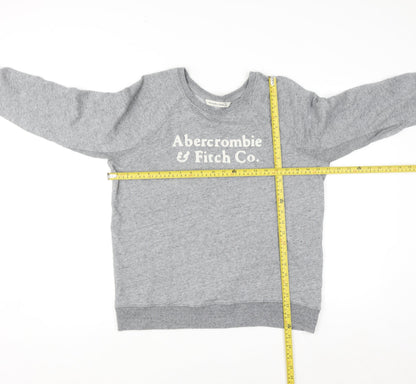Abercrombie & Fitch Women’s Grey Logo Crew Neck Sweatshirt L