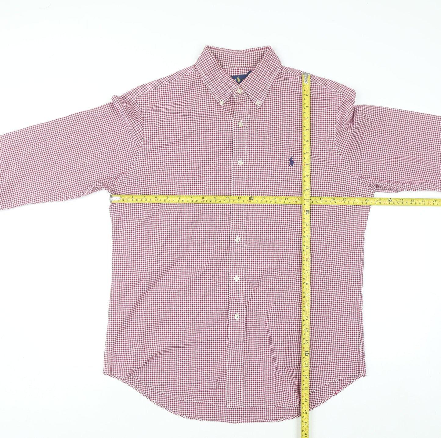 Ralph Lauren Men's Red Check Button-Down Cotton Shirt Size L
