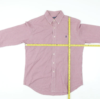 Ralph Lauren Men's Red Check Button-Down Cotton Shirt Size L
