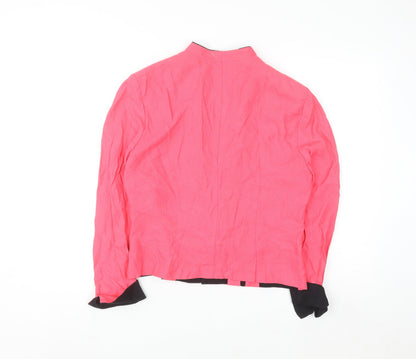 Perceptions Petite Women Pink Black Shawl Collar Blazer Jacket Size 14P