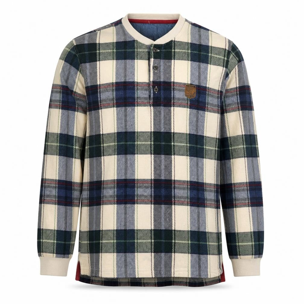 Chaps Ralph Lauren Men's Multicoloured Plaid Henley Cotton Shirt M