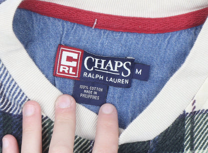 Chaps Ralph Lauren Men's Multicoloured Plaid Henley Cotton Shirt M