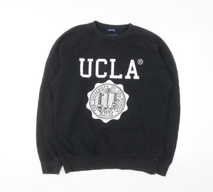 UCLA Men’s Black Pullover Sweatshirt L Fleece Lined Graphic Print