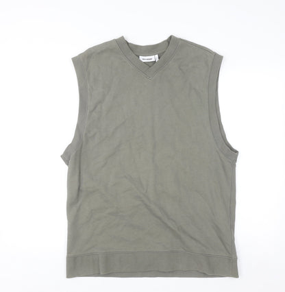 Weekday Men's Green Sleeveless V-Neck Sweatshirt Vest Size M