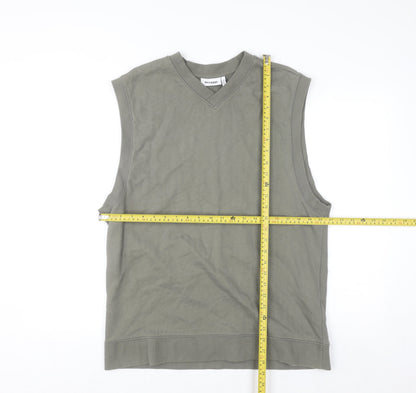 Weekday Men's Green Sleeveless V-Neck Sweatshirt Vest Size M